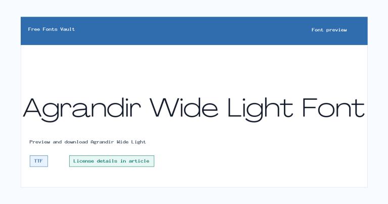 Agrandir Wide Light font preview
