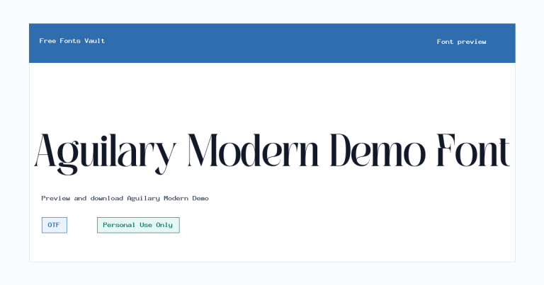 Aguilary Modern Demo font preview