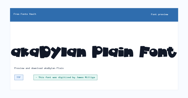 akaDylan Plain font preview