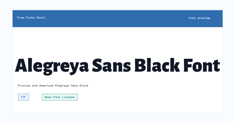 Alegreya Sans Black font preview