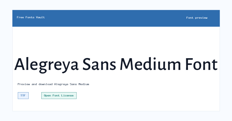Alegreya Sans Medium font preview