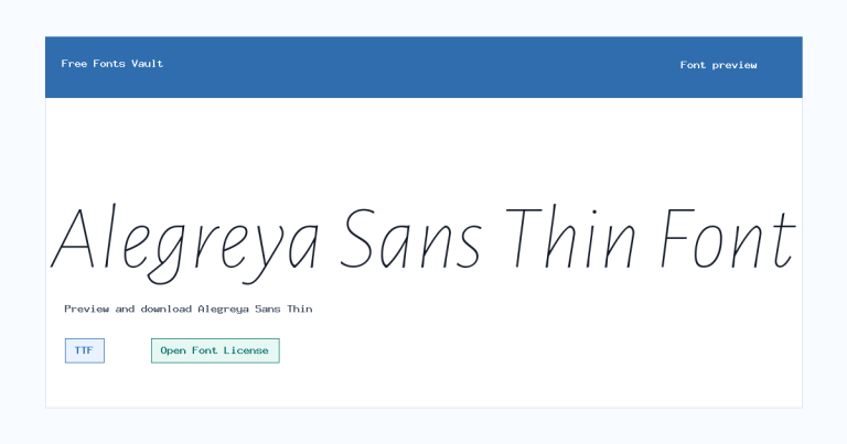 Alegreya Sans Thin font preview