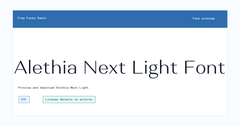 Alethia Next Light font preview