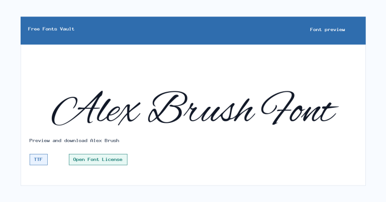 Alex Brush font preview