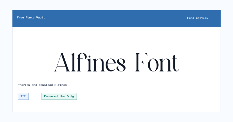 Alfines font preview