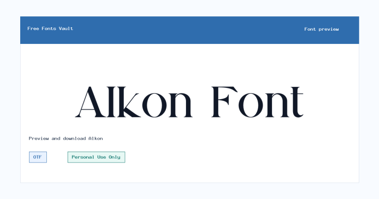 Alkon font preview