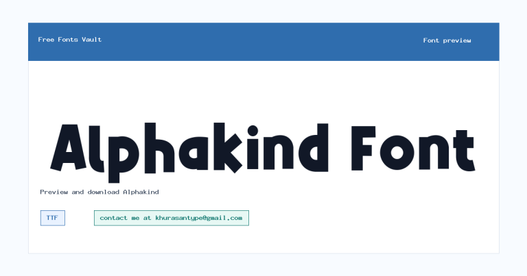 Alphakind font preview