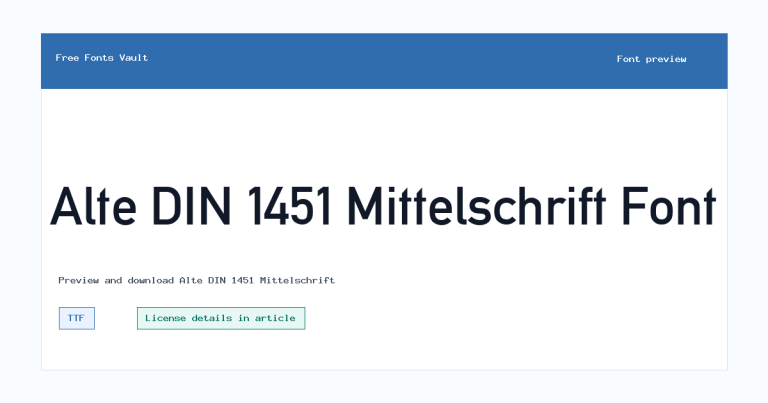 Alte DIN 1451 Mittelschrift font preview