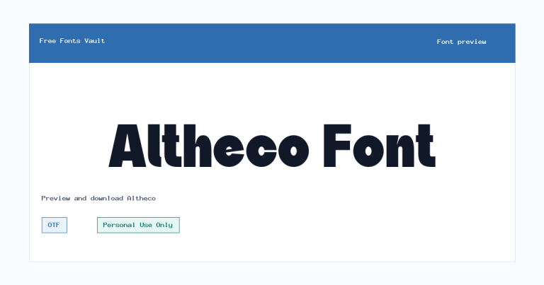 Altheco font preview