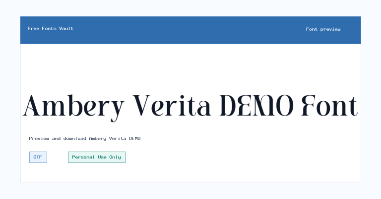 Ambery Verita DEMO font preview