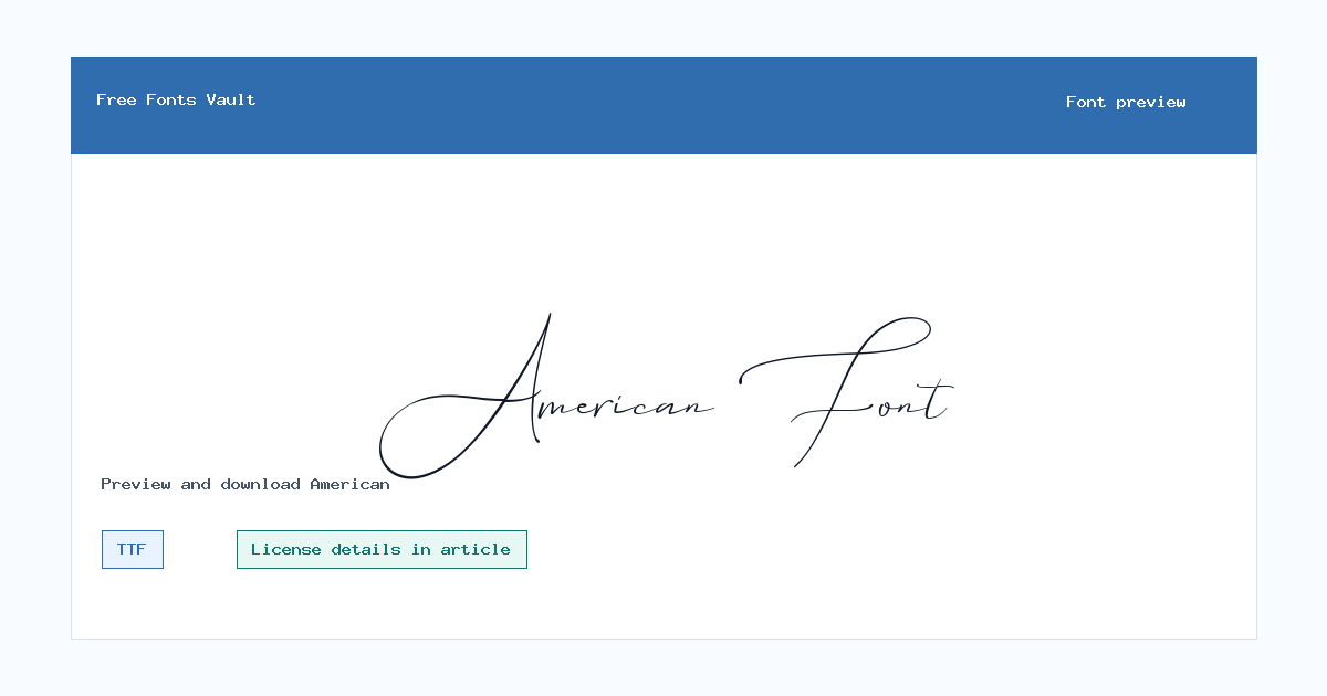 American font preview showing the family name