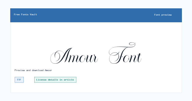 Amour font preview