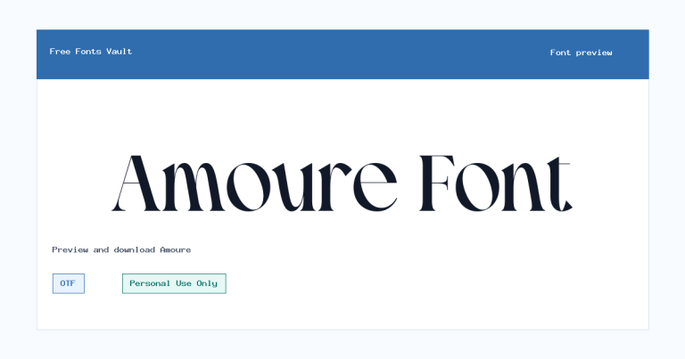 Amoure font preview
