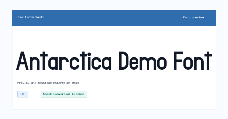Antarctica Demo font preview