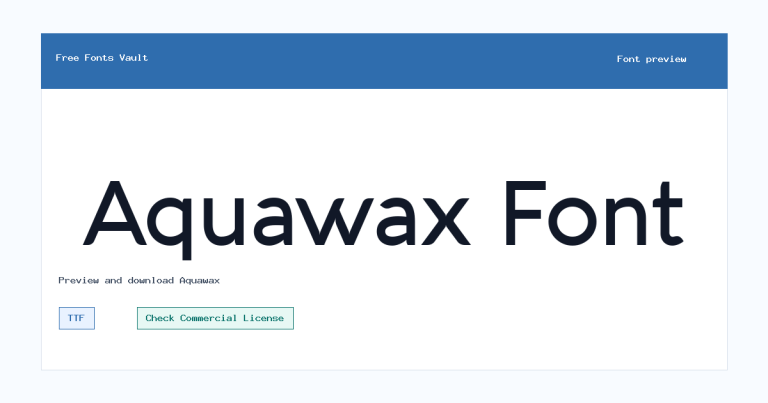 Aquawax font preview