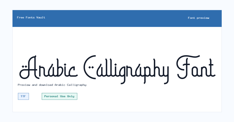 Arabic Calligraphy font preview