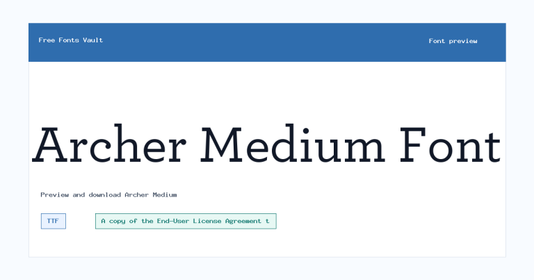 Archer Medium font preview