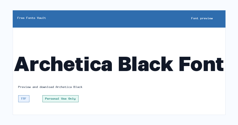 Archetica Black font preview