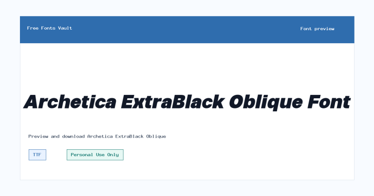 Archetica ExtraBlack Oblique font preview