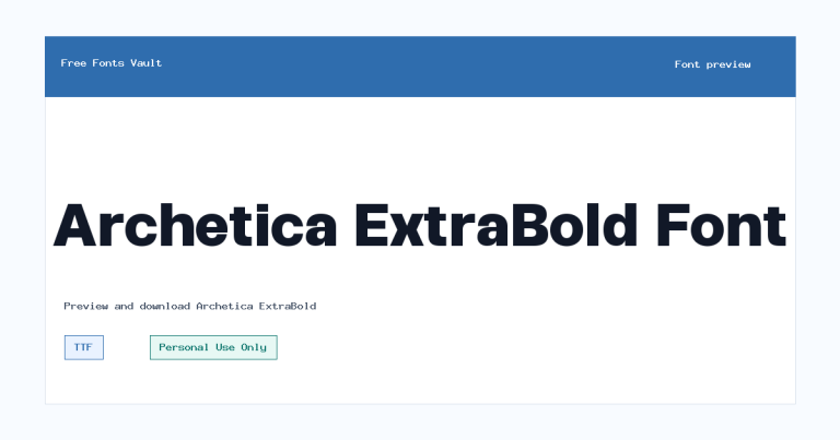 Archetica ExtraBold font preview