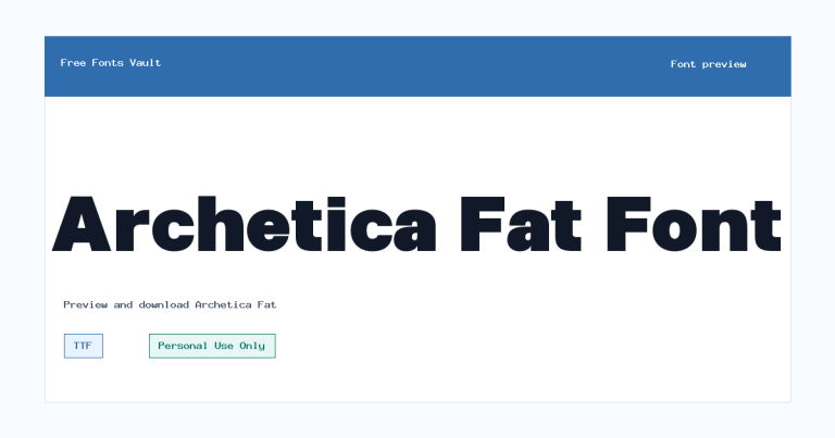 Archetica Fat font preview