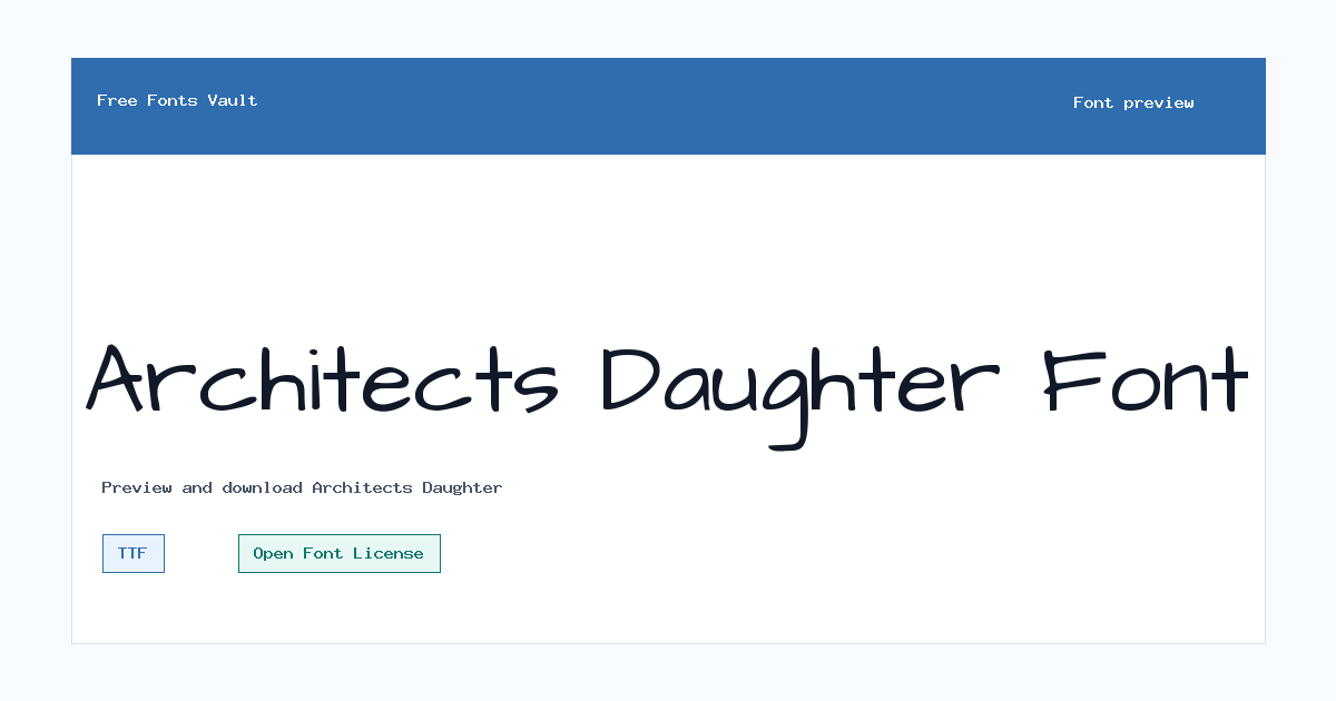Architects Daughter font preview showing the family name