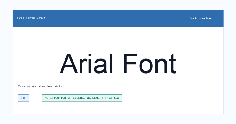 Arial font preview