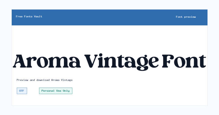 Aroma Vintage font preview