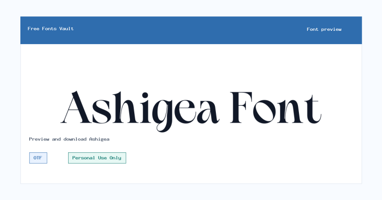 Ashigea font preview