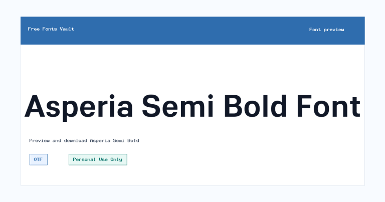Asperia Semi Bold font preview