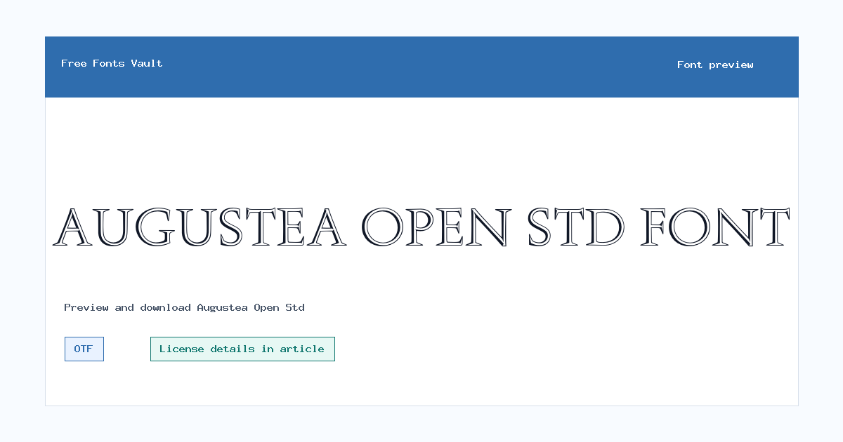 Augustea Open Std font preview showing the family name