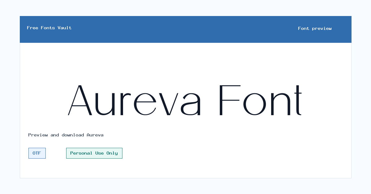 Aureva font preview showing the family name