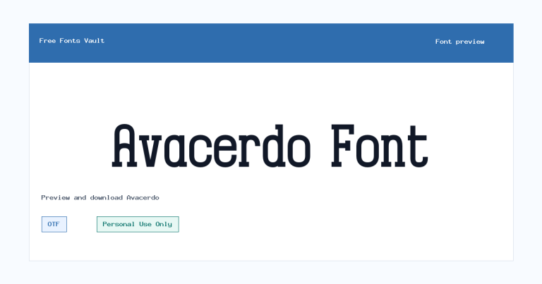 Avacerdo font preview