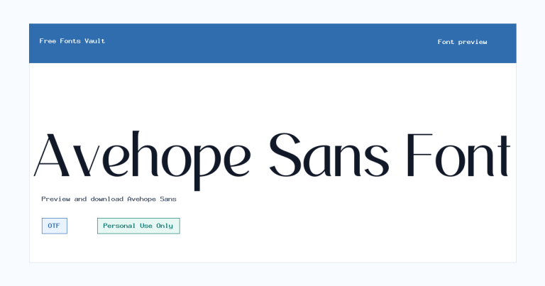 Avehope Sans font preview