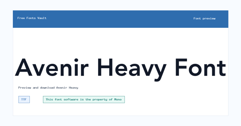 Avenir Heavy font preview