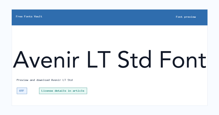 Avenir LT Std font preview