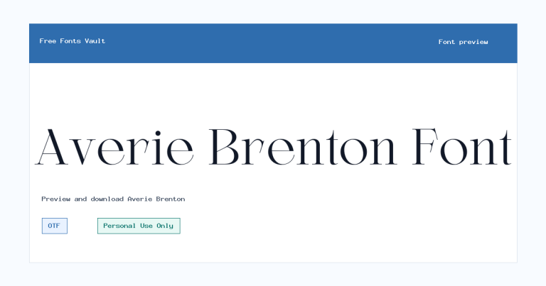 Averie Brenton font preview