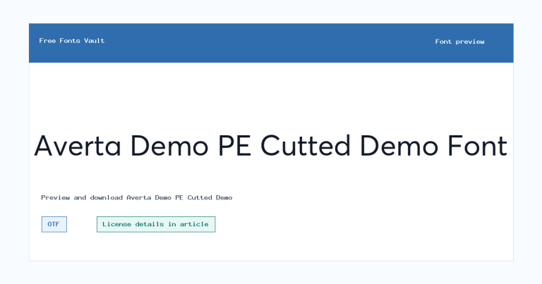 Averta Demo PE Cutted Demo font preview