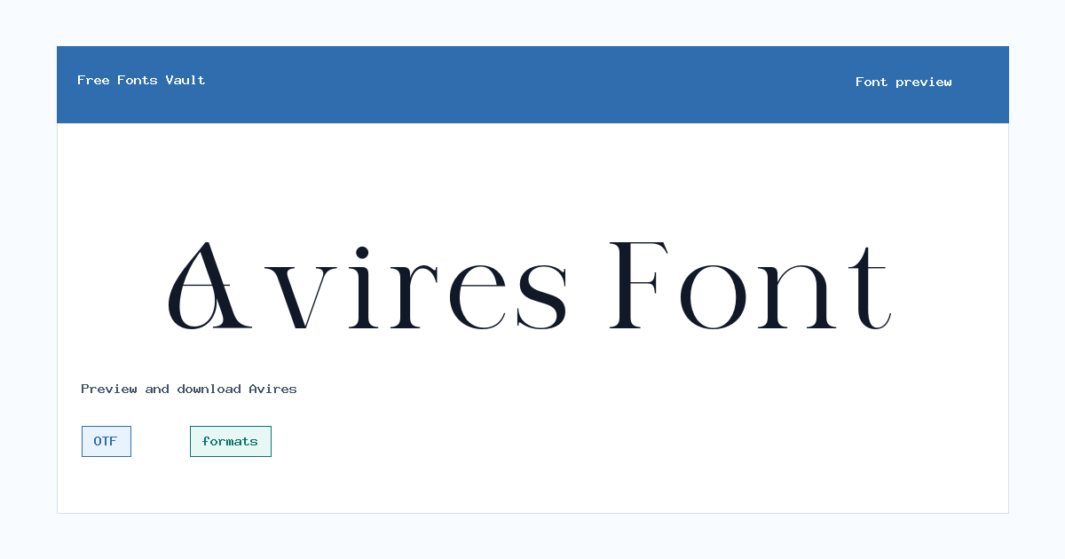 Avires font preview showing the family name