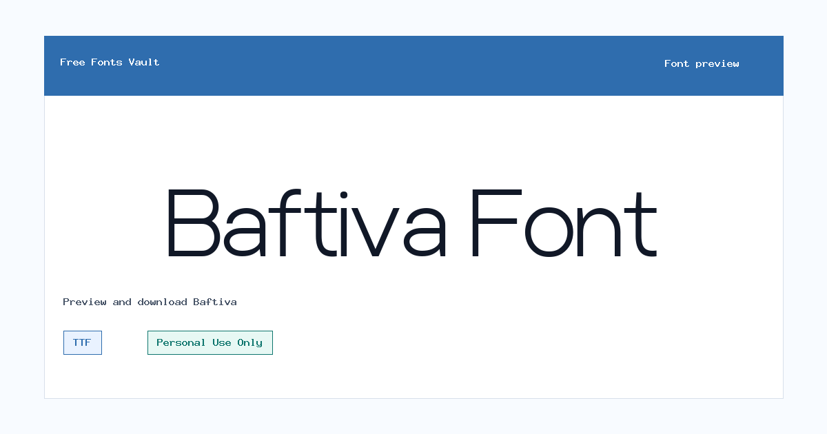 Baftiva font preview showing the family name