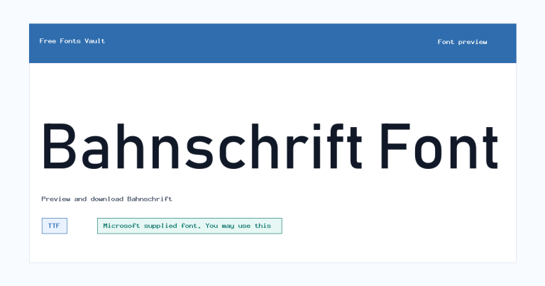 Bahnschrift font preview