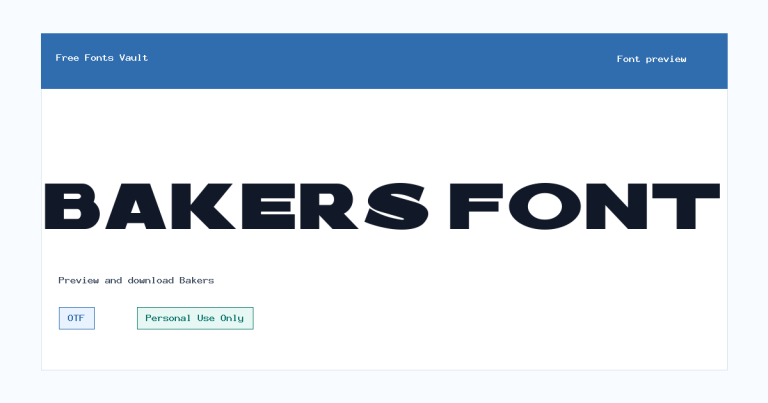 Bakers font preview