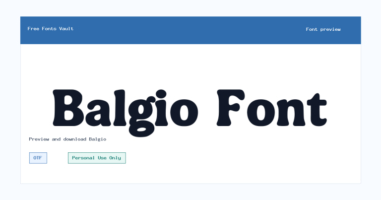 Balgio font preview