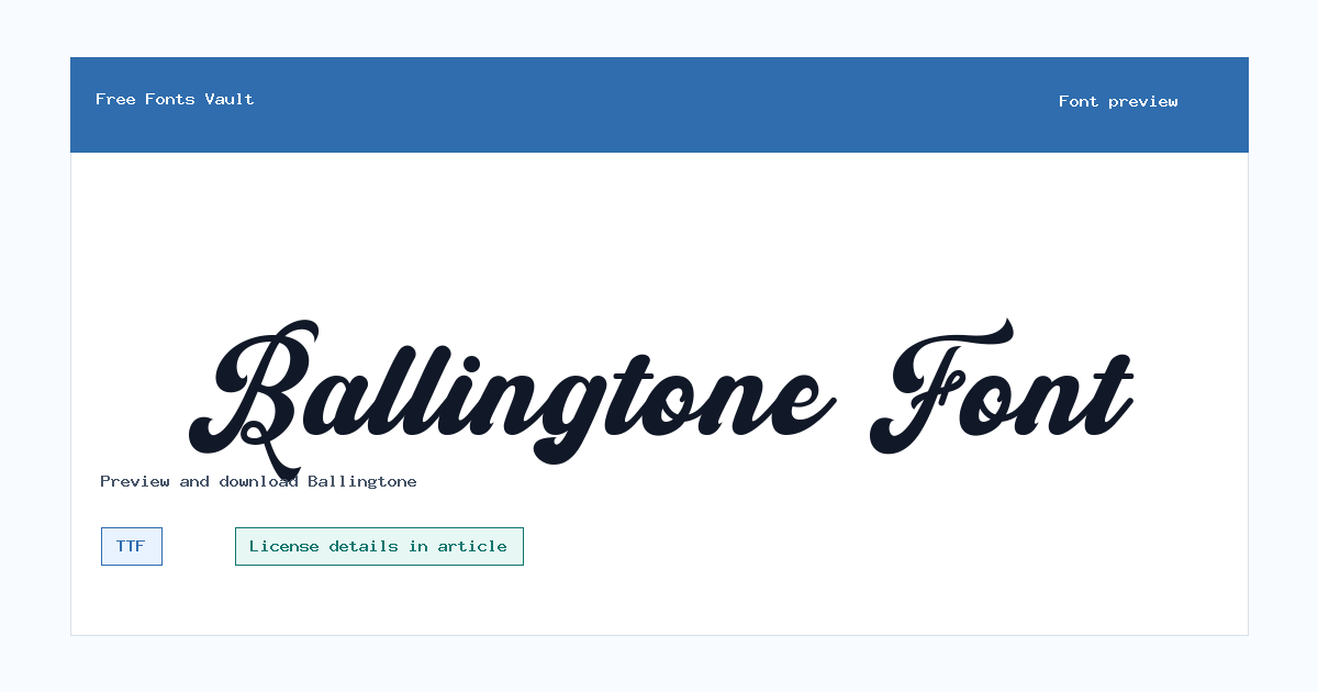 Ballingtone font preview showing the family name