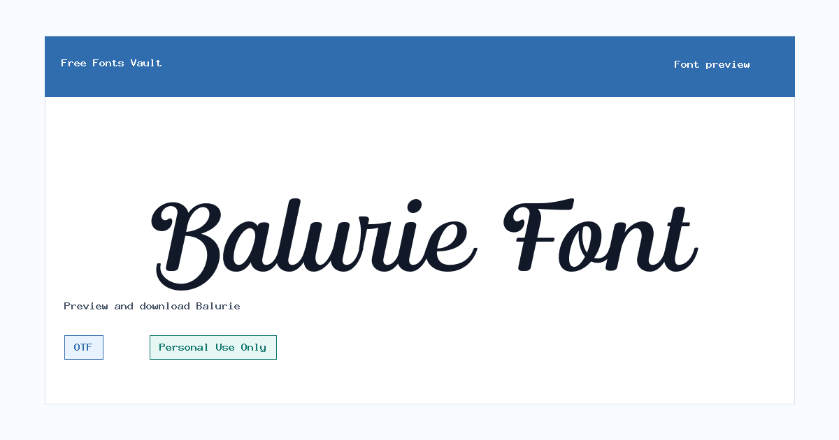 Balurie font preview showing the family name