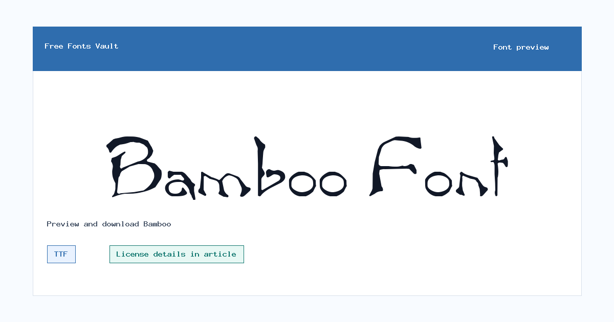 Bamboo font preview showing the family name