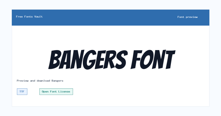 Bangers font preview