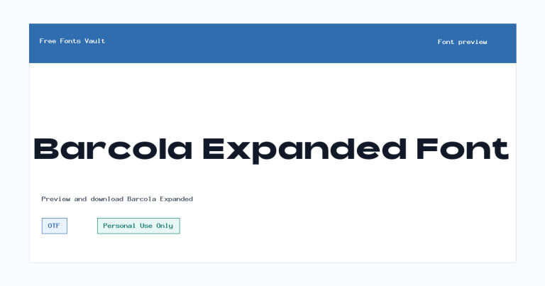 Barcola Expanded font preview