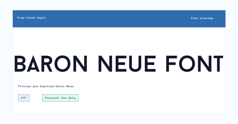 Baron Neue font preview