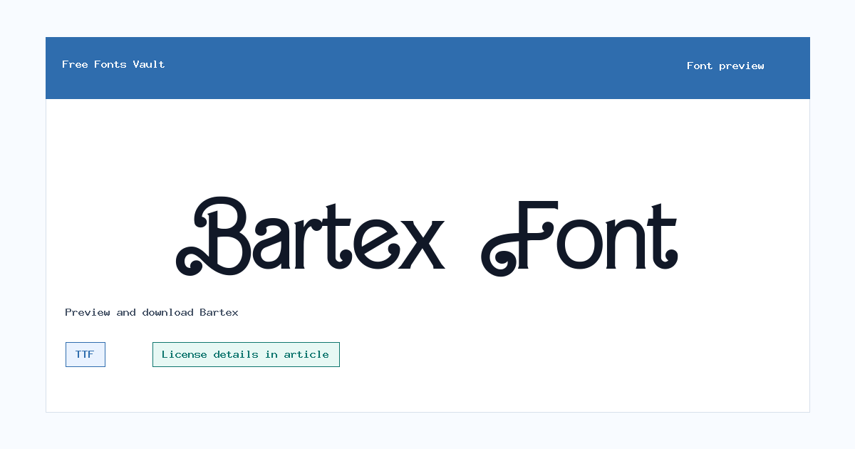 Bartex font preview showing the family name
